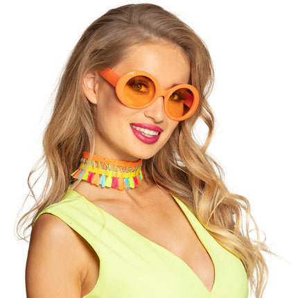 Lunettes de fête orange fluo