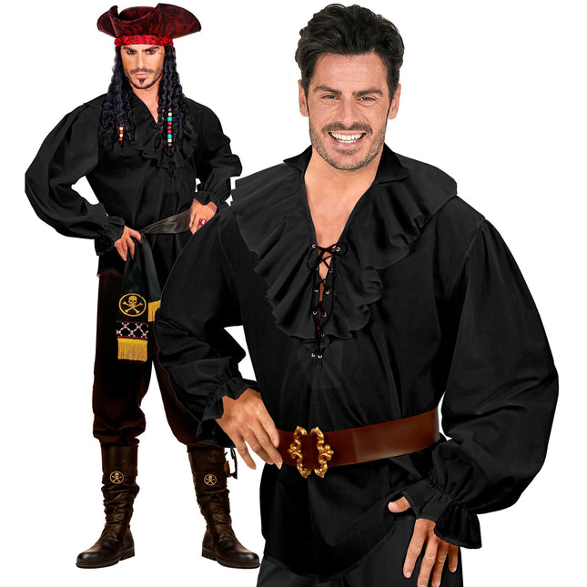 Blouse noire Hommes Pirates/Renaissance