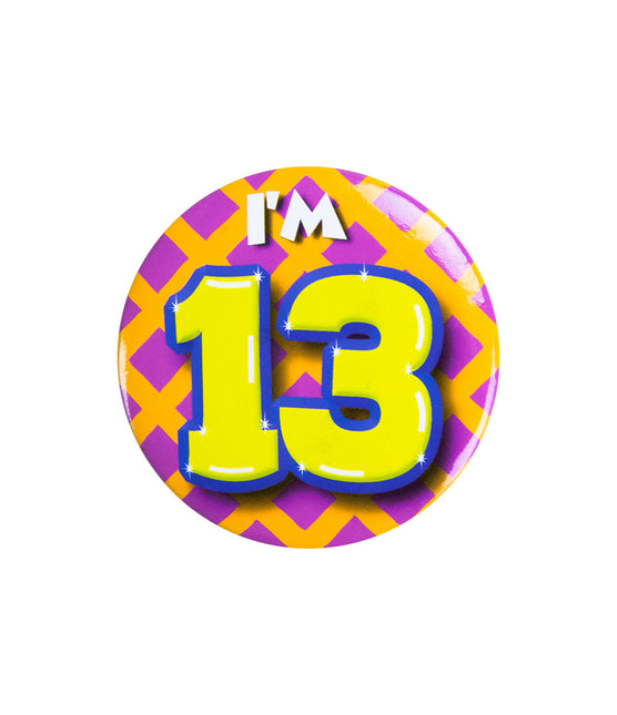 Je suis 13 Bouton 13 ans 5,5cm