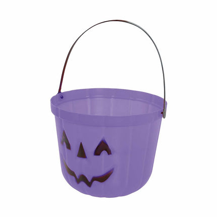 Seau à bonbons d'Halloween violet Citrouille 20cm