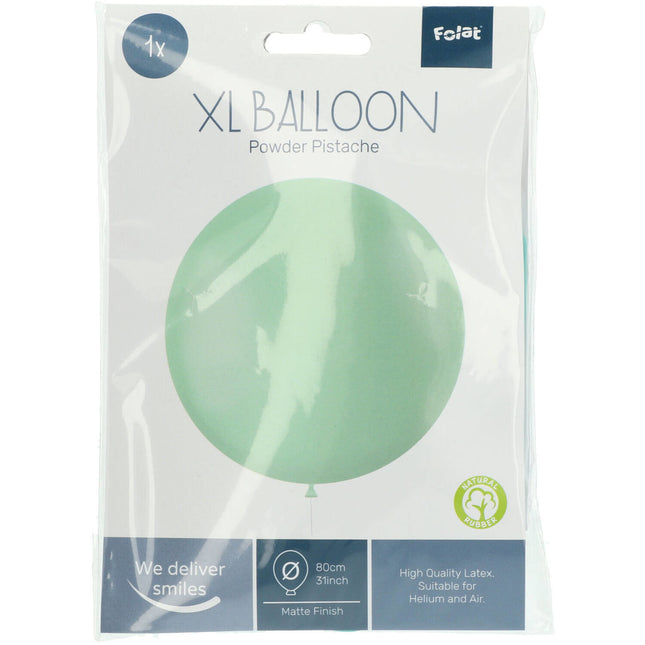 Ballon vert menthe Poudre Pistache 80cm