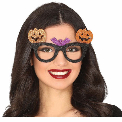 Lunettes d'Halloween Citrouille Paillettes