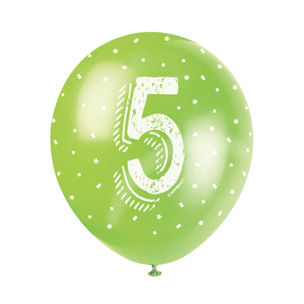 Ballons 5 ans Confetti 30cm 5pcs