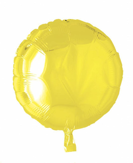 Ballon d'hélium rond jaune 46cm vide