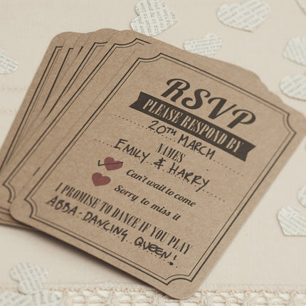 Invitations de mariage Kraft 12cm 10pcs