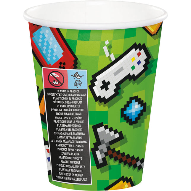 Gaming Party Cups 256ml 8pcs