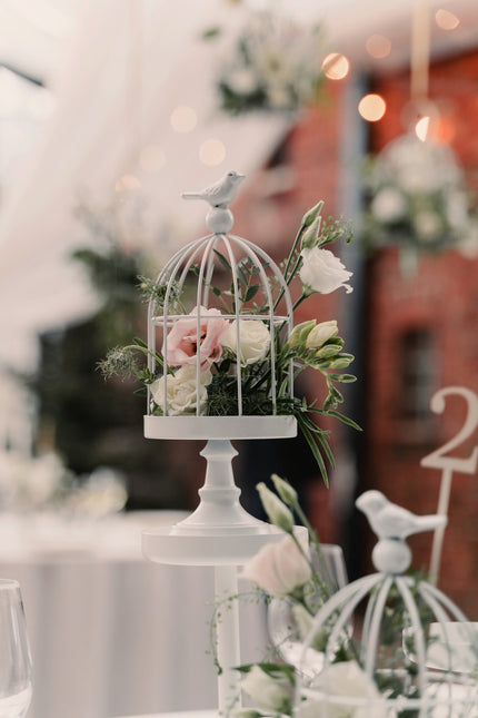 Décoration de table blanche Birdcage 27.5cm