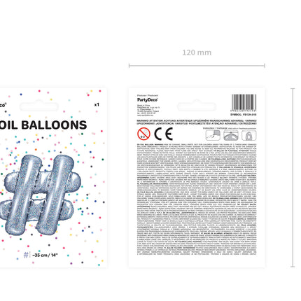 Ballon de baudruche Hashtag # Holographic 35cm