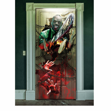 Décoration murale Halloween Poster Chainsaw 1.8m