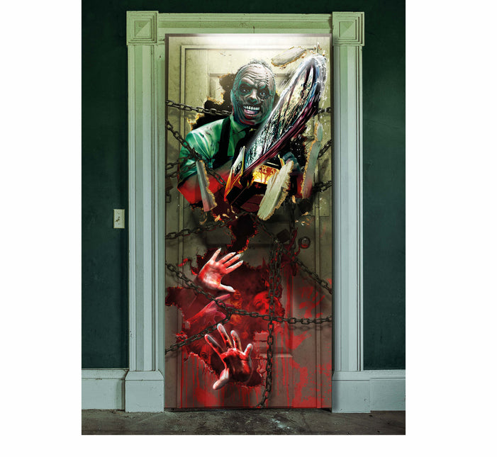 Décoration murale Halloween Poster Chainsaw 1.8m