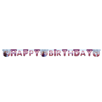 Guirlande de lettres Frozen 2 Happy Birthday 2m