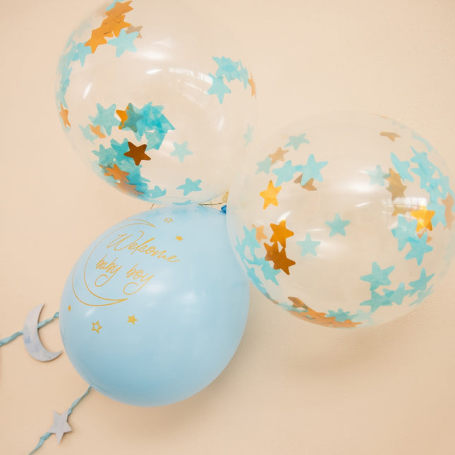 Ballons de naissance Safari bleu 30cm 6pcs