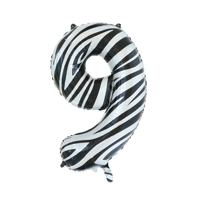 Ballon de baudruche Figure 9 Zebra XL 86cm vide