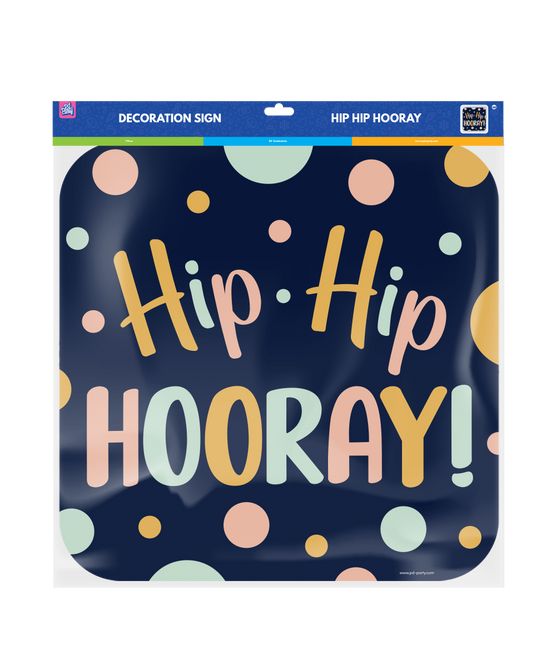 Plaque de porte Happy Birthday Hip Hip Hooray 50cm