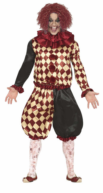 Horror Clown Halloween Costume Men Red