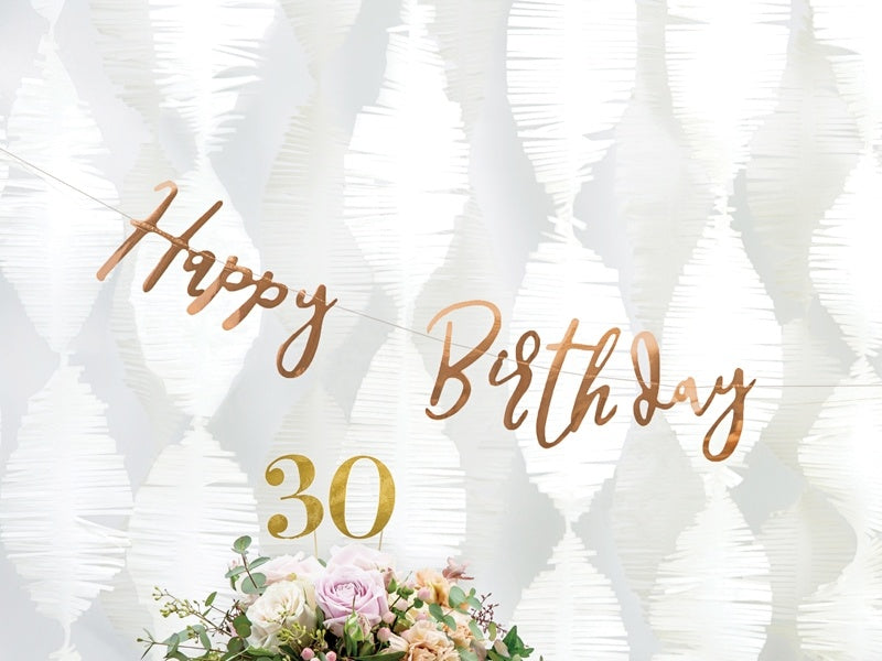 Guirlande de lettres d'anniversaire Happy Birthday Rose Gold 62cm