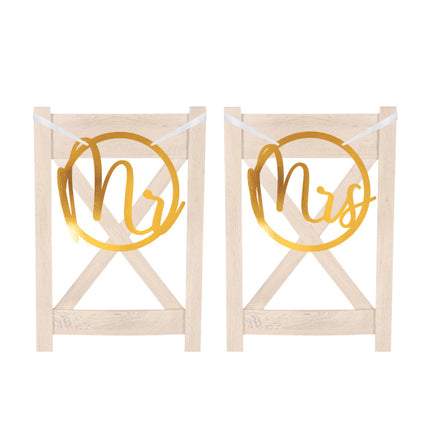 Plaques de chaise Mr & Mrs 30cm