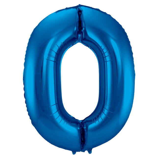 Ballon de baudruche Figure 0 Bleu Métallique XL 86cm Vide