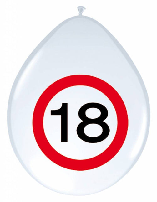 Ballons 18 ans Panneau de signalisation 30cm 8pcs