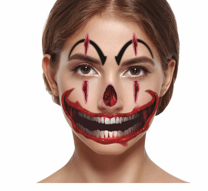 Autocollants pour le visage Clown 30x14 cm