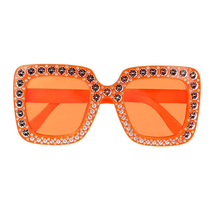 Lunettes orange pailletées