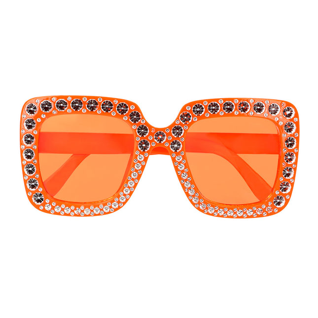 Lunettes orange pailletées