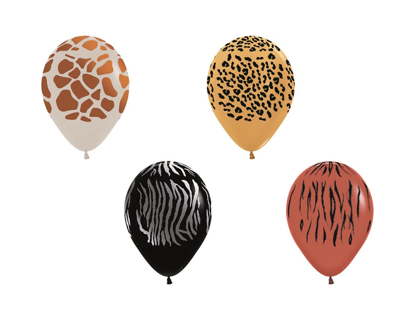 Ballons Impression Animaux Encre Métallique 12cm 50pcs