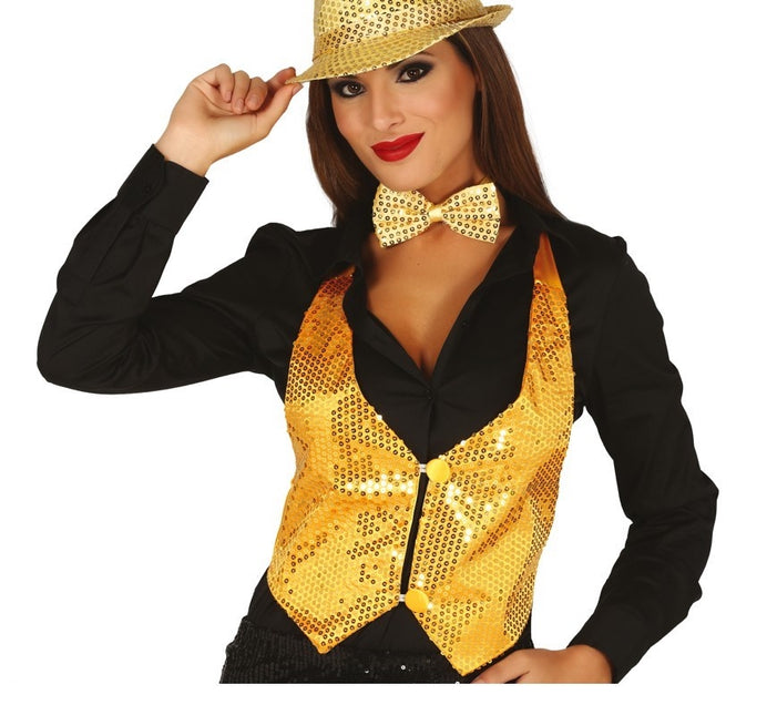 Gilet à paillettes d'or