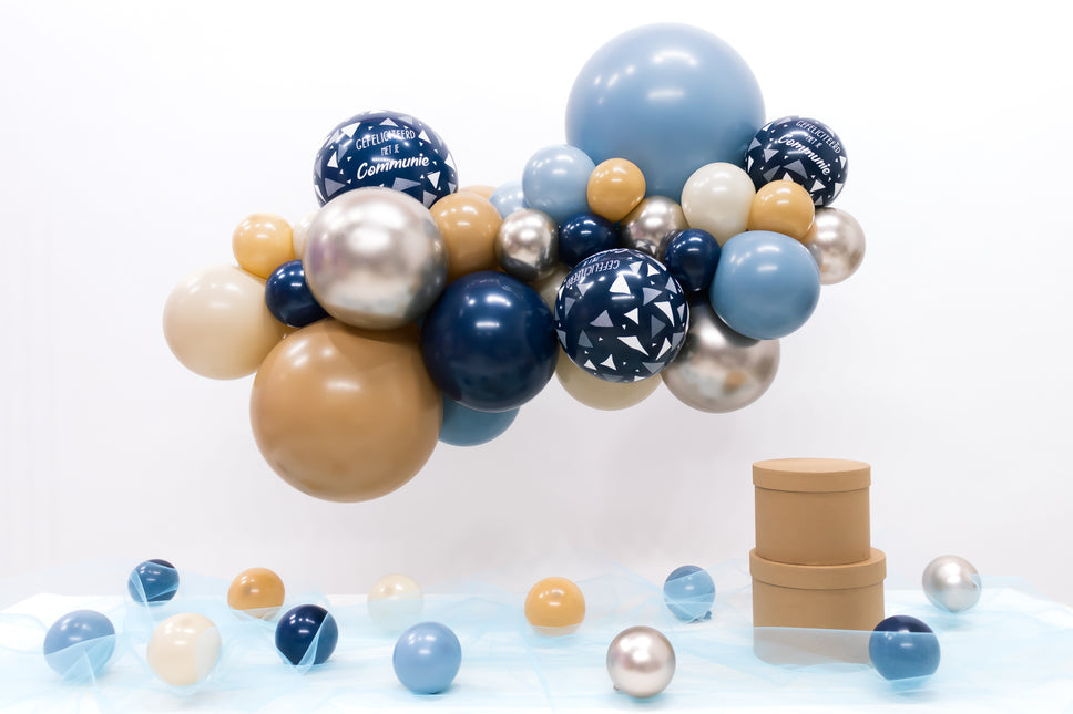 Kit de ballons DIY Communion Bio Bleu