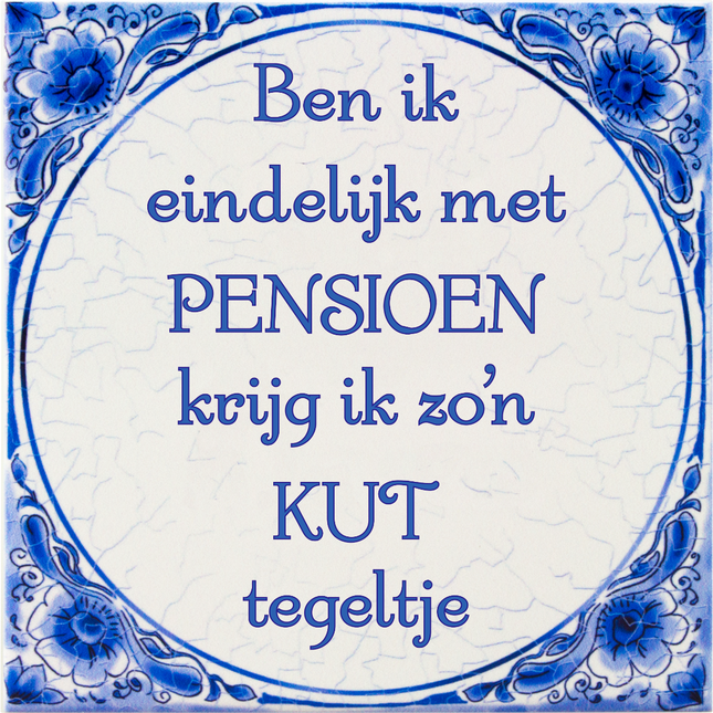 Carreau bleu de Delft Retirement Cunt 15cm