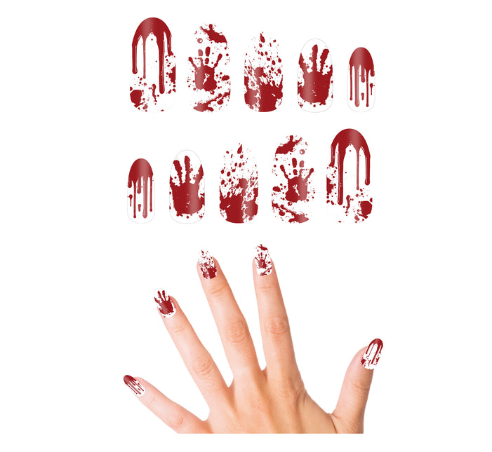 Faux ongles d'Halloween Sanglants 10pcs