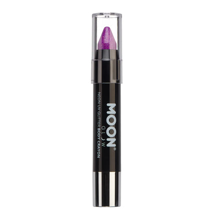 Moon Glow Neon UV Glitter Body Crayons Purple 3.2g