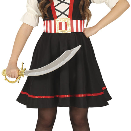 Costume de pirate Noir Rouge Fille