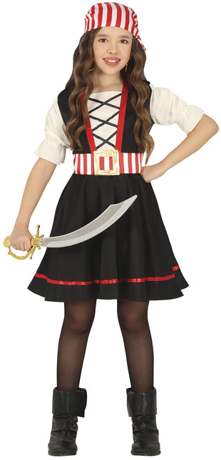 Costume de pirate Noir Rouge Fille