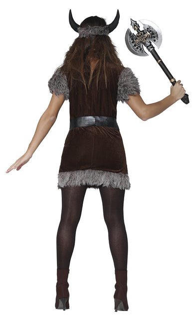 Costume de viking Marron Gris Dames