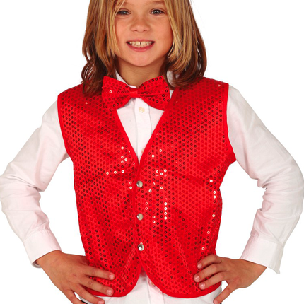 Cardigan rouge Paillettes Enfant