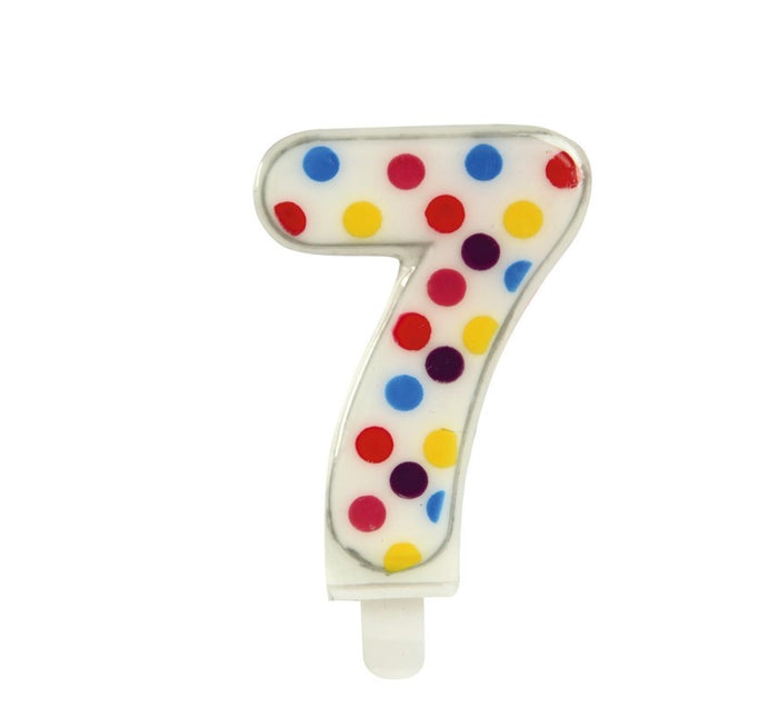 Bougie 7 ans Confetti 6.5cm