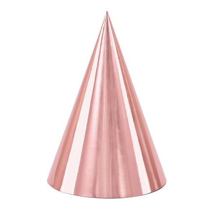 Chapeaux de fête or rose 16cm 6pcs