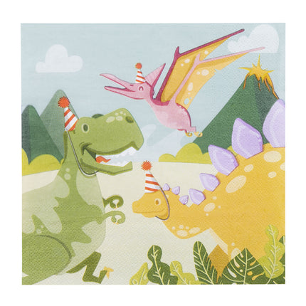 Serviettes de table Dino en papier 33cm