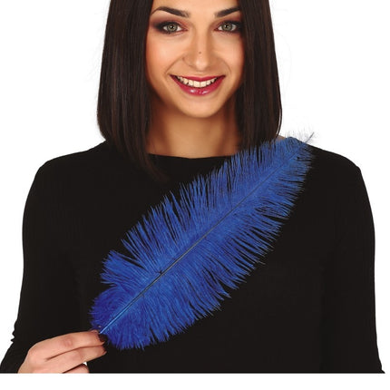 Plumes d'autruche bleues 40cm 12pcs