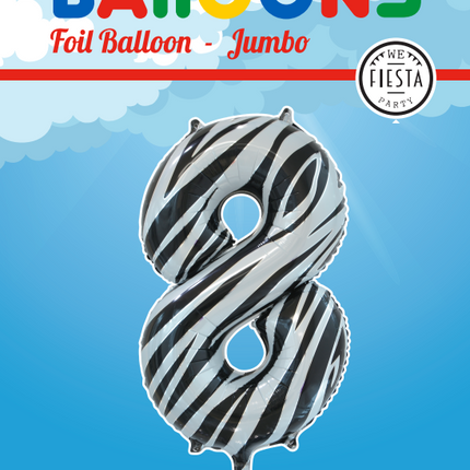 Ballon de baudruche Figure 8 Zebra XL 86cm vide