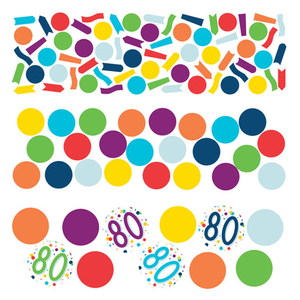 Confetti de table 80 Years Coloured 34g