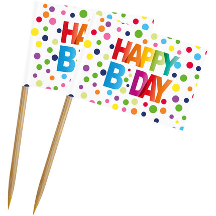 Drapeaux d'anniversaire Happy Birthday 50pcs 5cm