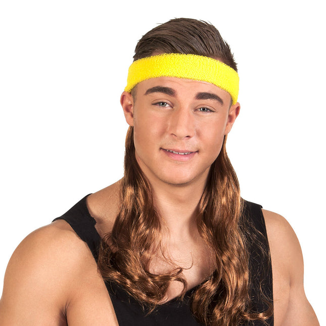 Bandeau jaune Cheveux bruns