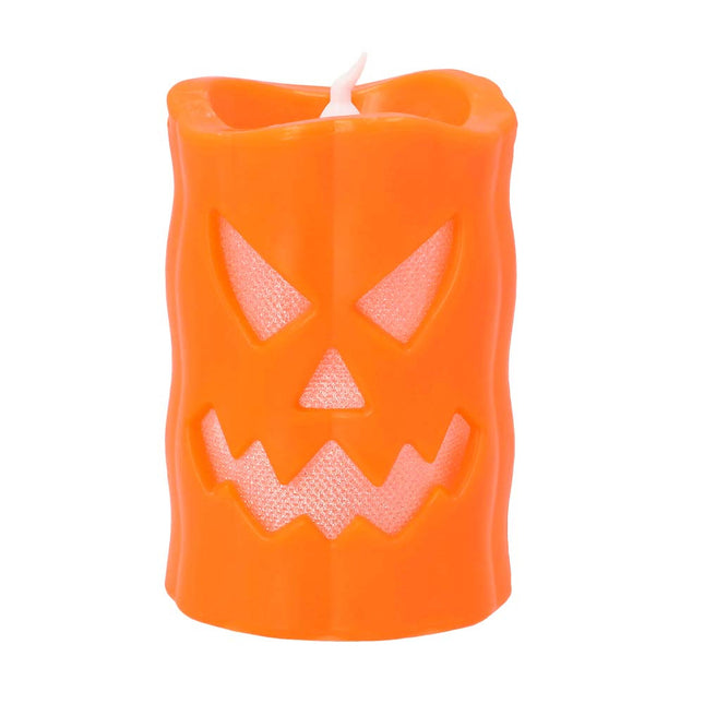 Halloween Pumpkin Led Candle 10cm