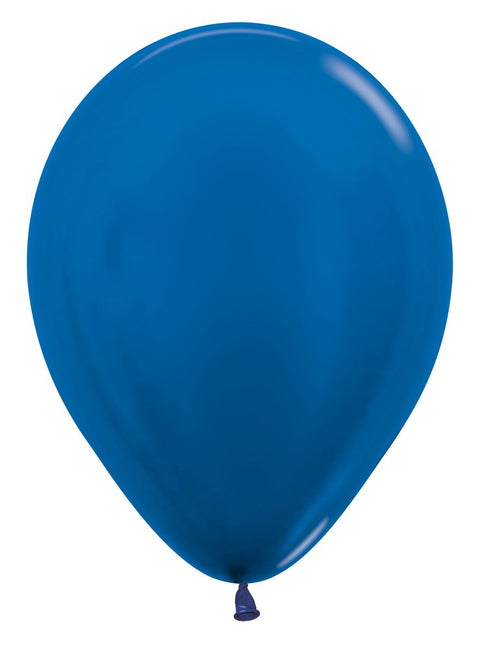 Ballons de baudruche bleu métallique 30cm 12pcs