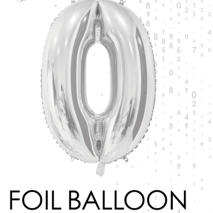 Ballon de baudruche Figure 0 Silver 66cm