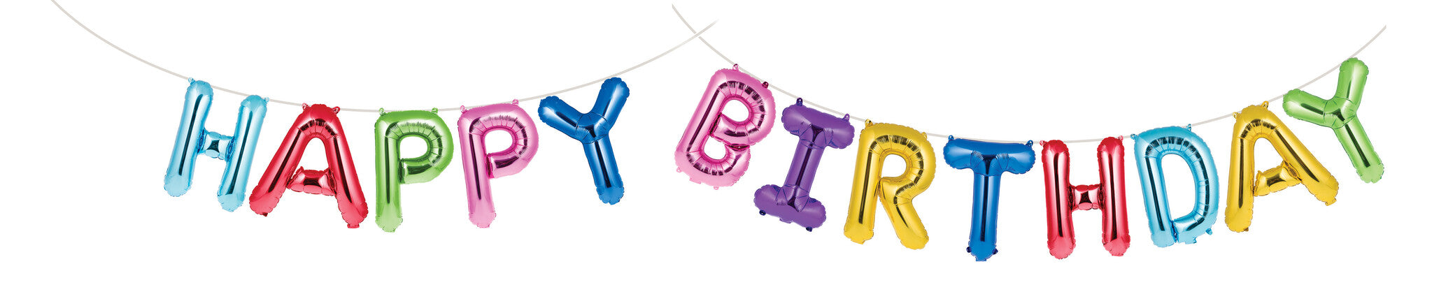 Set de lettres de ballons colorés Happy Birthday 41cm