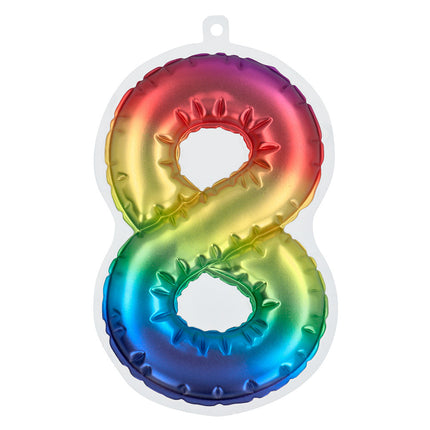 Rainbow 8 Year Stickers Foil Balloon 20cm