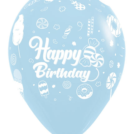 Ballons Happy Birthday Sweet Pastel Matte Mix 30cm 25pcs